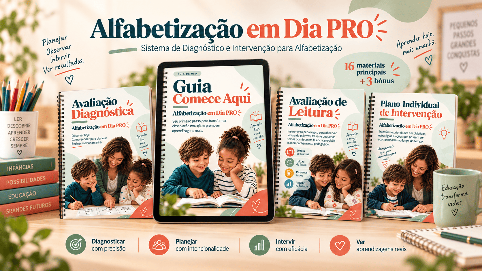 Alfabetização PRO com materiais de diagnóstico, leitura e intervenção